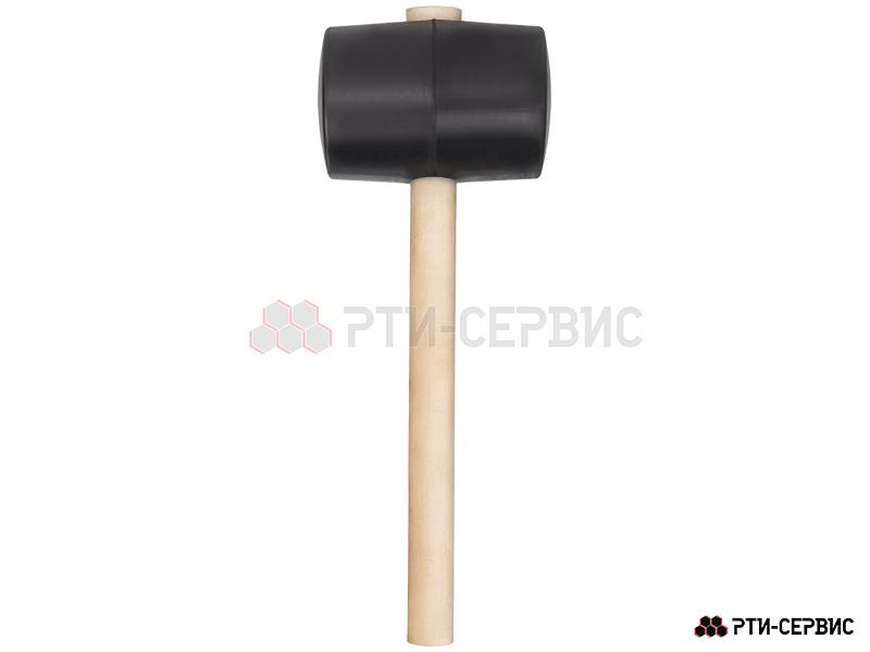 Киянка резиновая 1200 г, деревянная рукоятка, черная резина - фото 2