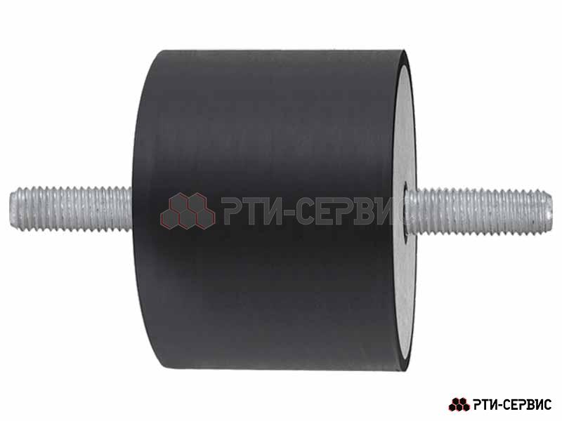 Резинометаллический буфер (аналог K0566.07505055 KIPP) D-75, H-50 с 2х сторон. наружной резьбой M12 - фото 1