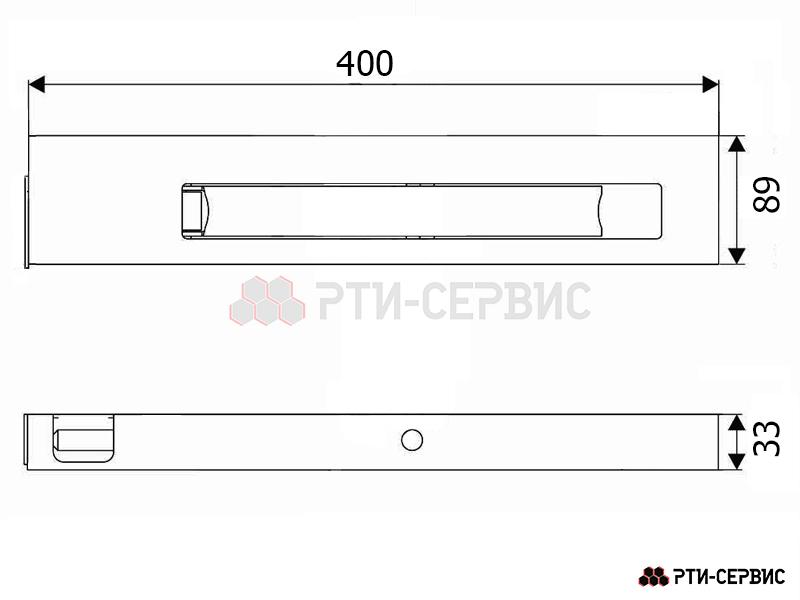 Замок борта алюминиевый 400 мм (правый) с заглушкой - фото 3